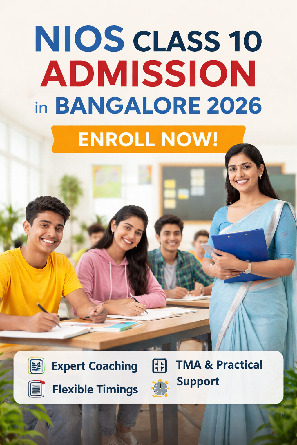NIOS Class 10 admission in Bangalore 2026 with coaching and counselling at SchoolBase study centre
