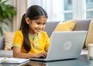Student attending NIOS Class 10 online coaching in Bangalore from home with SchoolBase support
