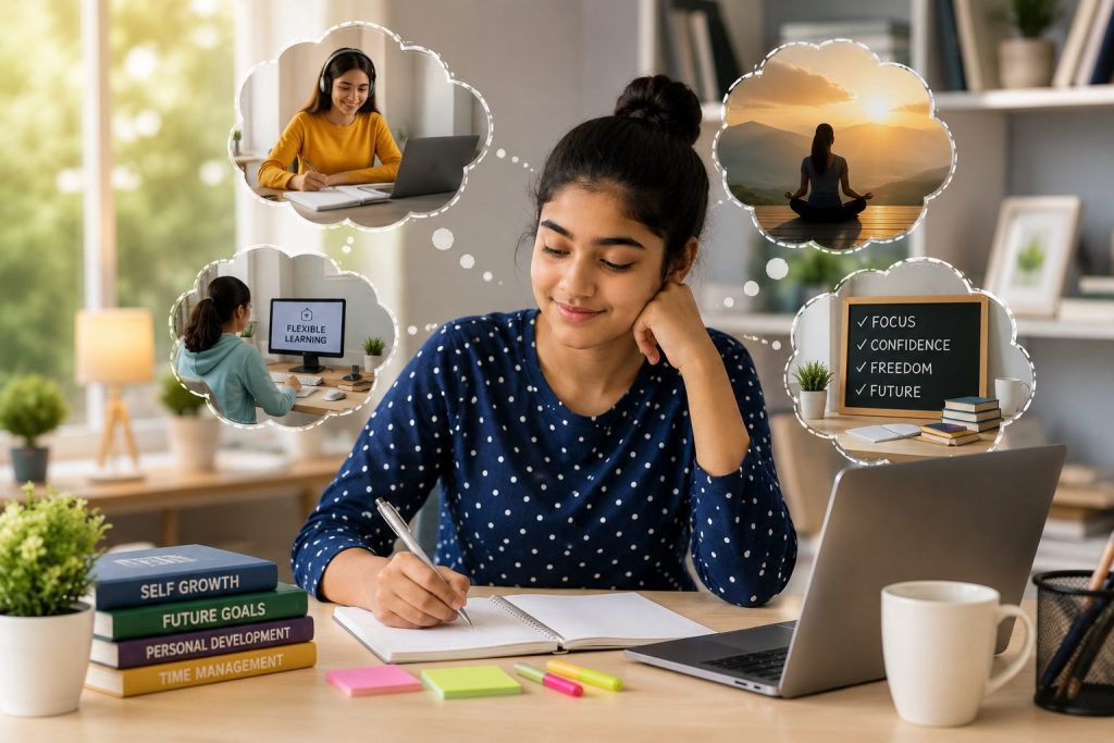 national institute of open schooling admission student studying peacefully in a flexible learning environment