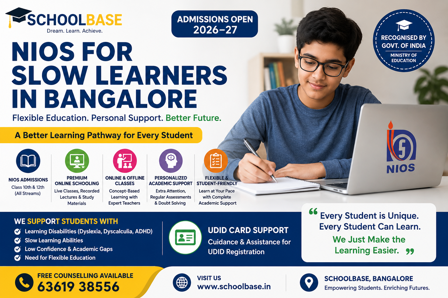 Alternative education options for Class 10 & 12 students Bangalore